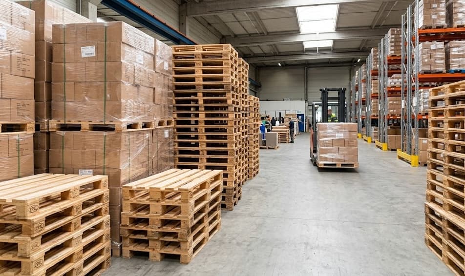 Palletized freight ready for shipping