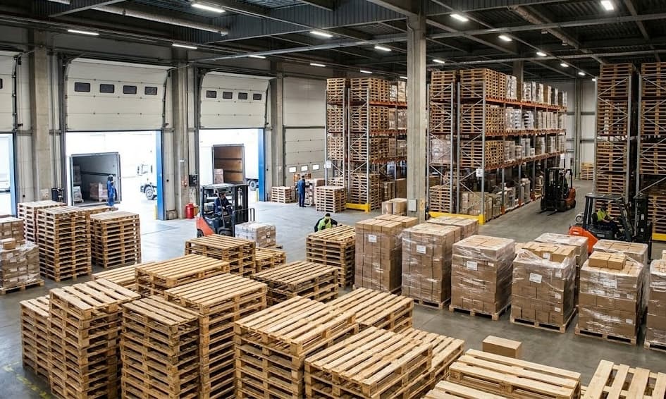 Main warehouse floor at Phoenix Pallet Recycling